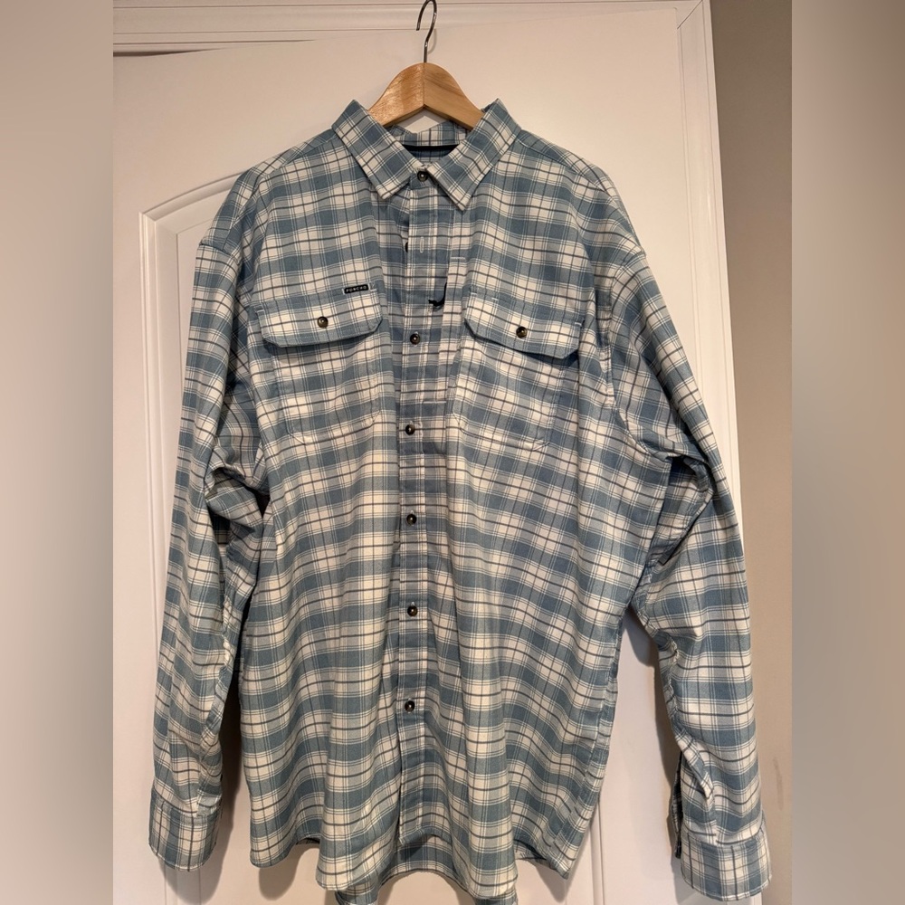 Poncho Men's Blue Plaid Shirt